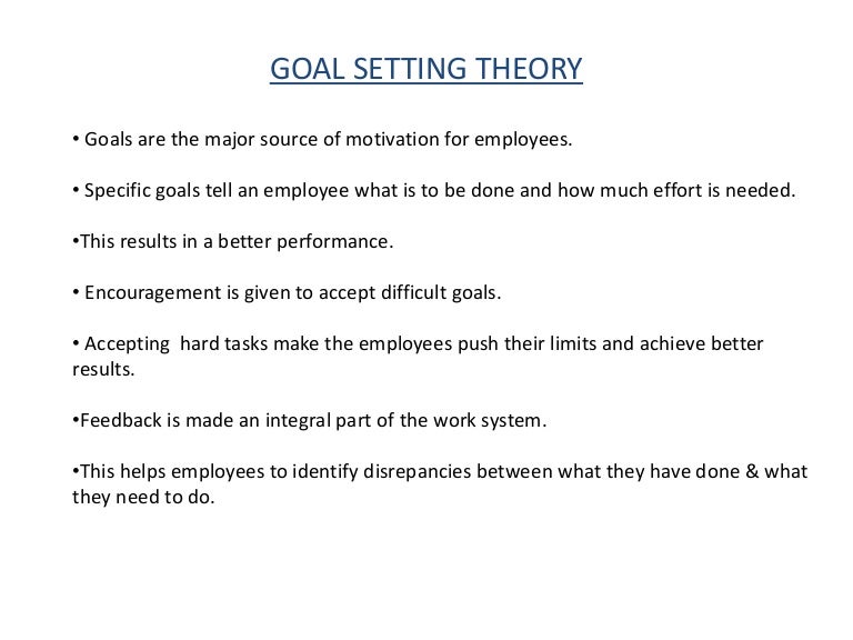 Goal setting theory