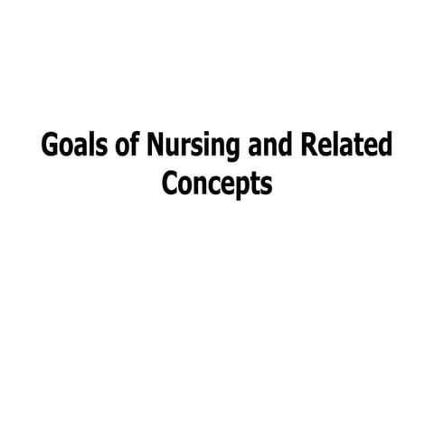 Goals of nursing and related concepts 