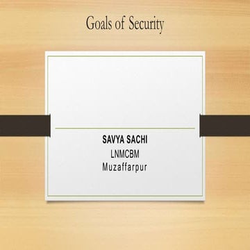 Goals of security