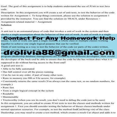 Goal The goal of this assignment is to help students understand the.pdf