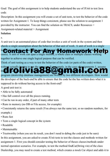 Goal The goal of this assignment is to help students understand the.pdf