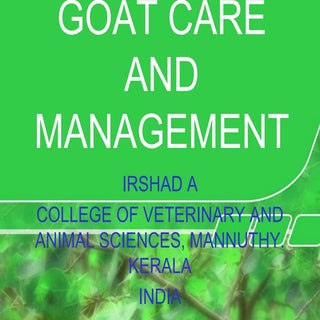 Goat Care And Management Irshad