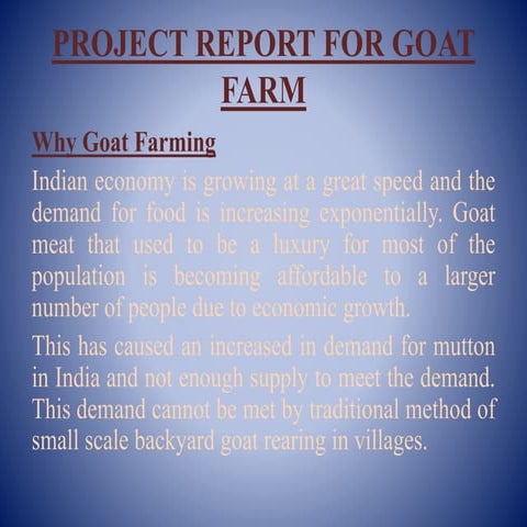 Goat farm