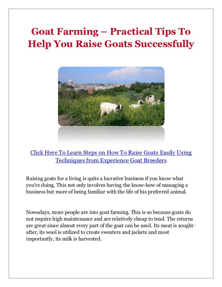 Goat farming in india business plan image