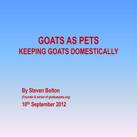 Goats As Pets
