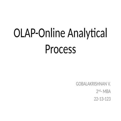 Online analytical process fo education sectors