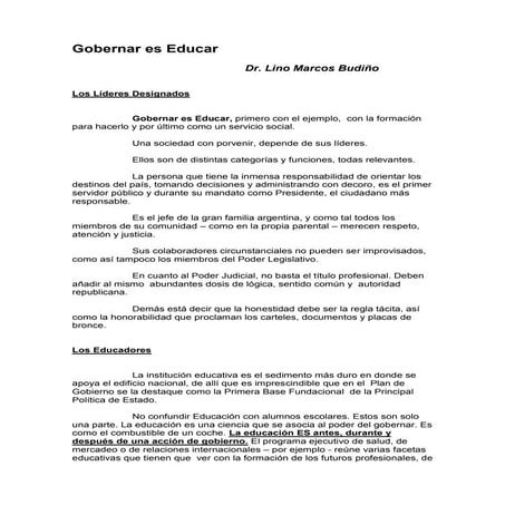Gobernar es educar | PDF