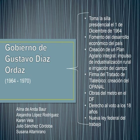 Gobierno de gustavo díaz ordaz eq 3 | PPTX