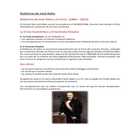 Gobierno de josé balta