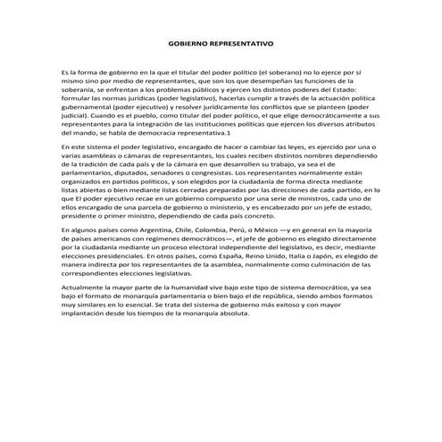 Gobierno representativo