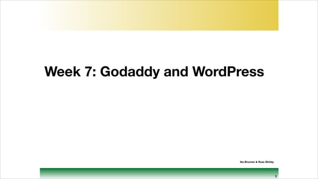 Godaddy and WordPress
