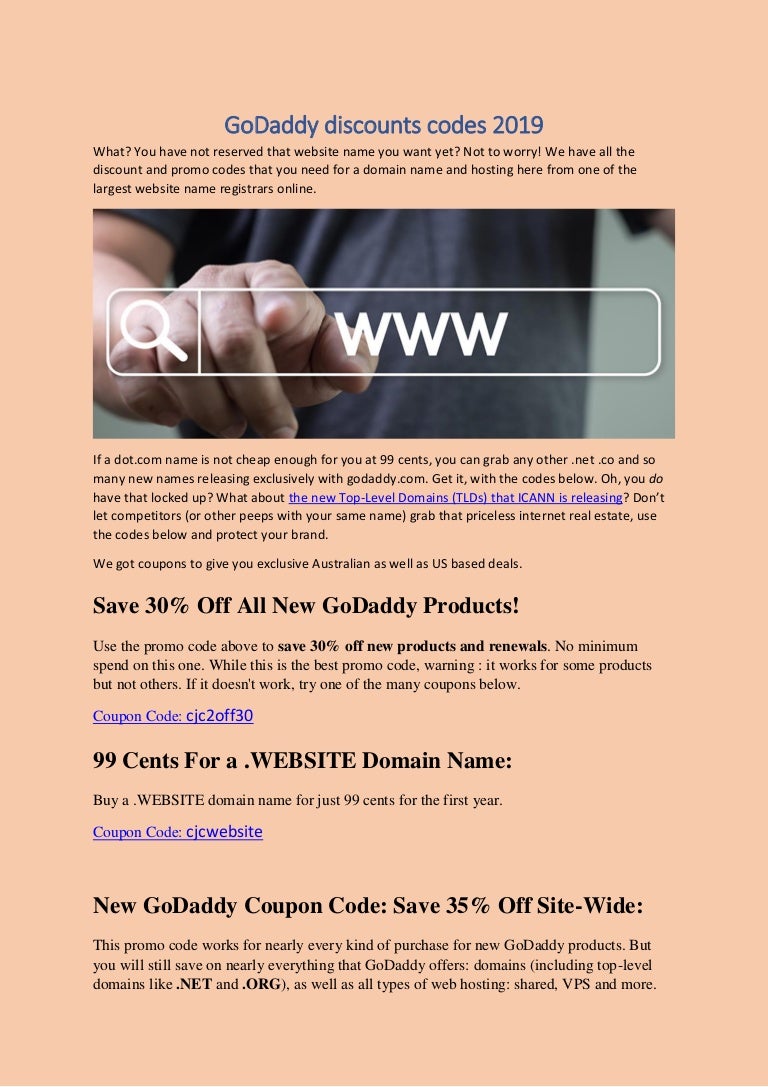 Godaddy discounts code 2019 pdf xls doc hidden sheet