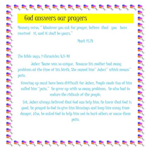 God answers our prayers | DOCX