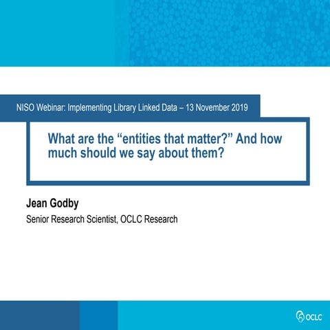Godby "'What are the 'entities that matter?' And how much should we say about...