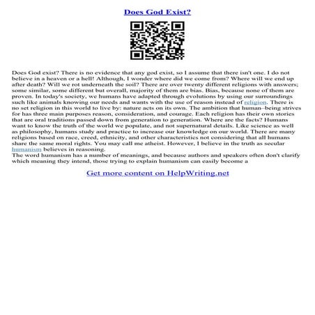 God Does Not Exist Essay