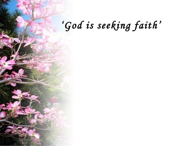 God Is Seeking Faith