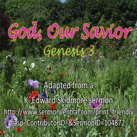 God, Our Savior, Genesis 3