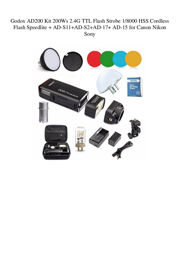 Godox AD200 Kit 200Ws 2.4G TTL Flash Strobe 18000 HSS Cordless Flash