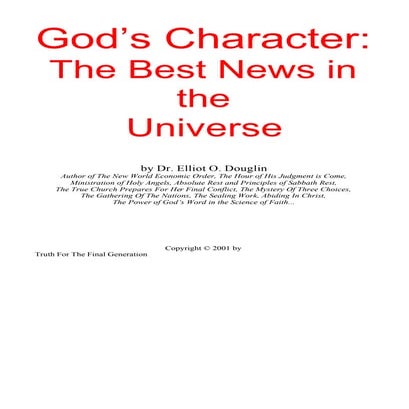 Characterictics of God
