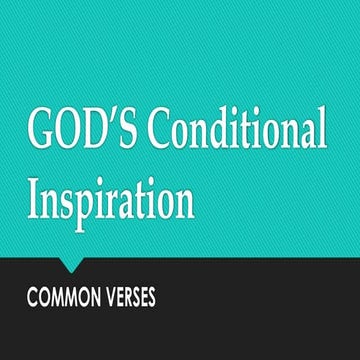 GOD’S Conditional Inspiration.pptx He is so good & nothing compares to ...