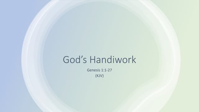 Genesis 01 six days of creation | PPT
