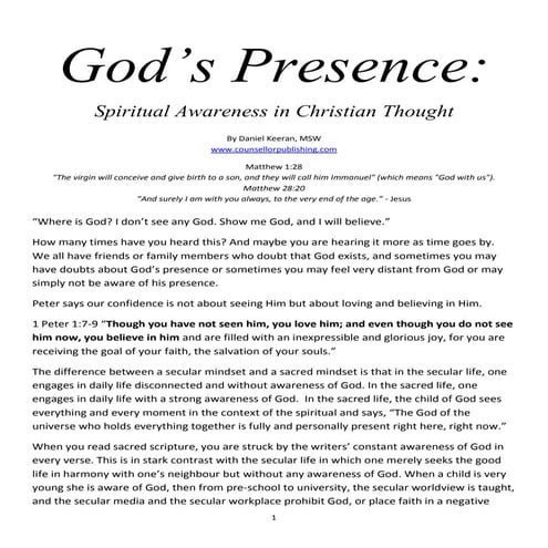 Spiritual Awareness in Christian Thought