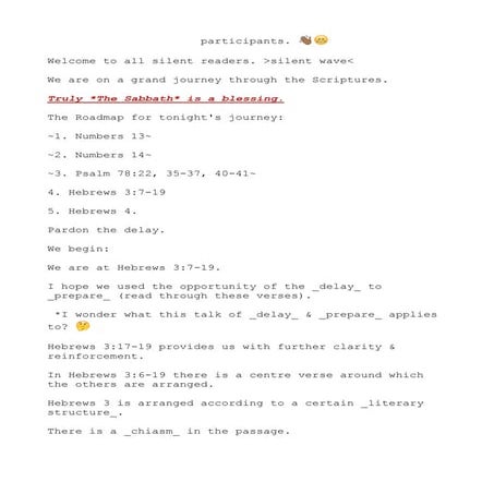 God's Rest- Hebrews 3:7-19