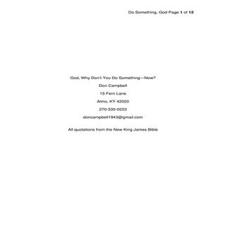 God why don't you do something