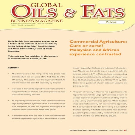 Global Oils And Fats Business Magazine - Volume 11 Issue 2 Pullout