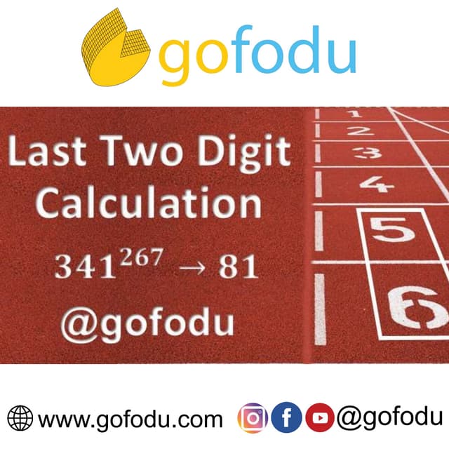 Last Two Digit Calculation of a number | PPTX