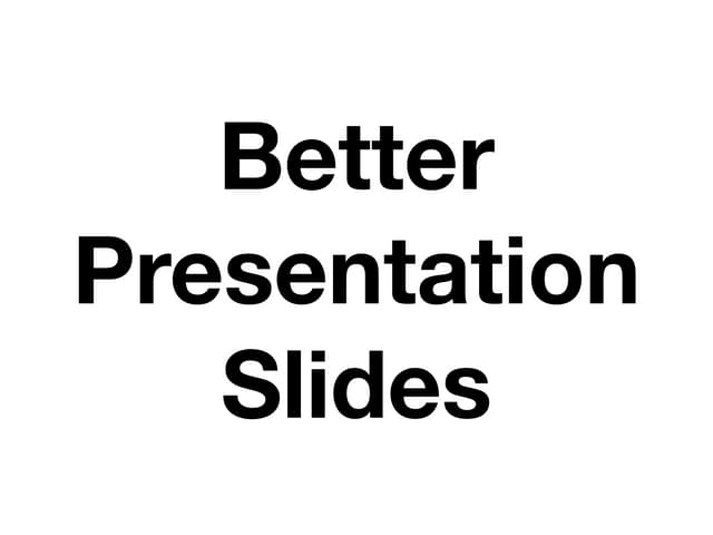 GoGaRuCo 2010 lightning talk : Better Slides