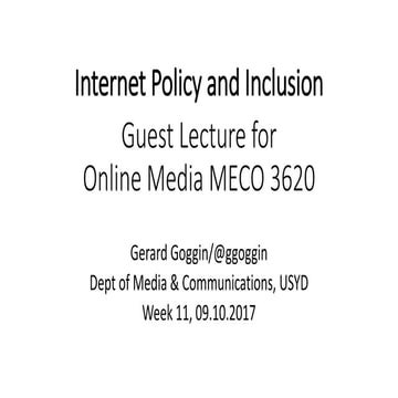'Internet Policy & Inclusion' 