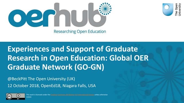 Experiences and Support of Graduate Research in Open Education: Global OER Gr...