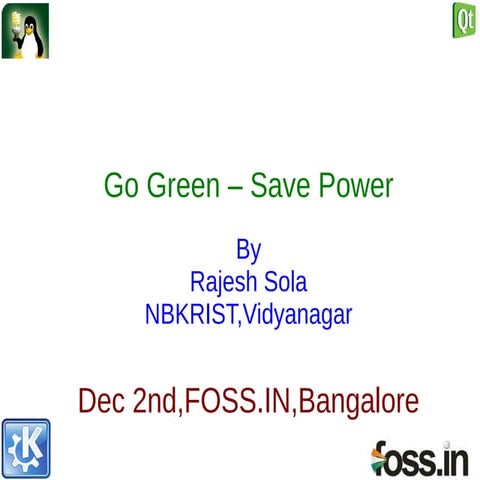 Go Green - Save Power