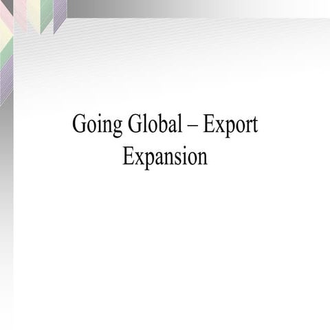 Going Global Export Expansion