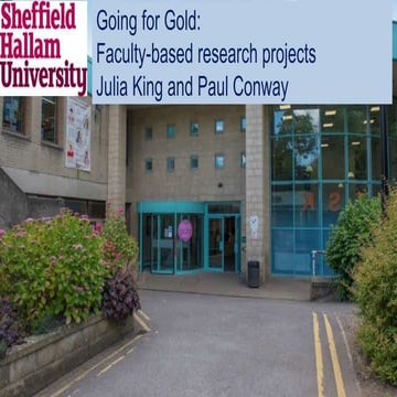 Talis Insight Europe 2019: Going for Gold: Faculty-based research projects at...