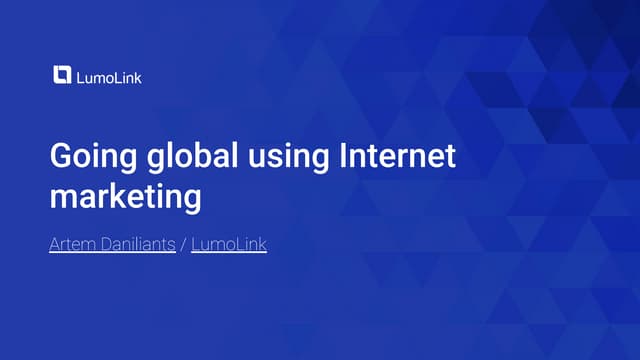 Going global using Internet marketing
