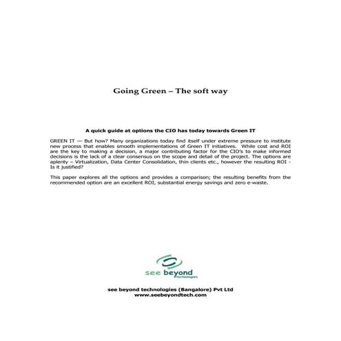 Going Green Whitepaper