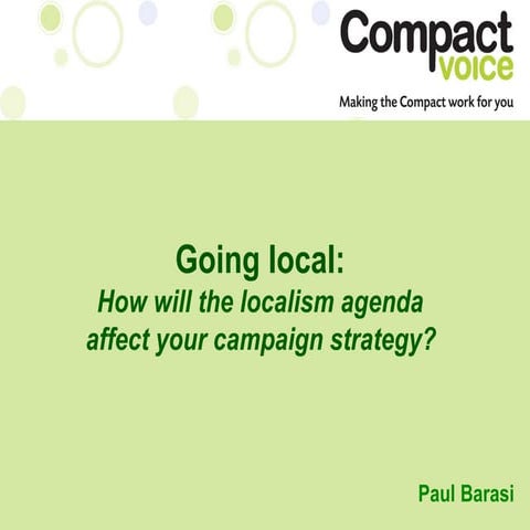 Going Local Paul Barasi