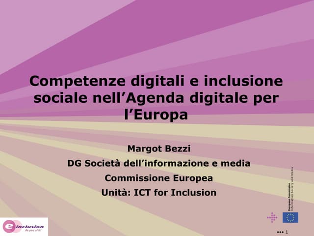 Competenze digitali e inclusione sociale nell’Agenda digitale per l’Europa