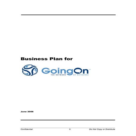 GoingOn Networks Business Plan 2006