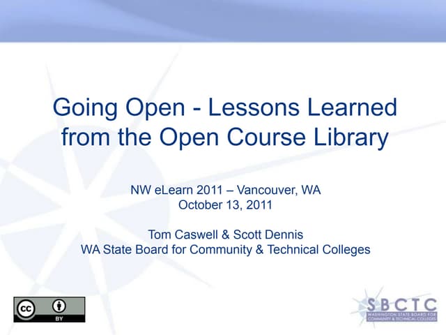 Going Open: Lessons Learned from the Open Course Library