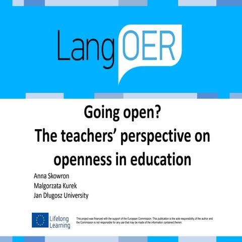 Going open: the teachers’ perspective on openness in education 