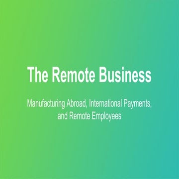 To Remote Business
