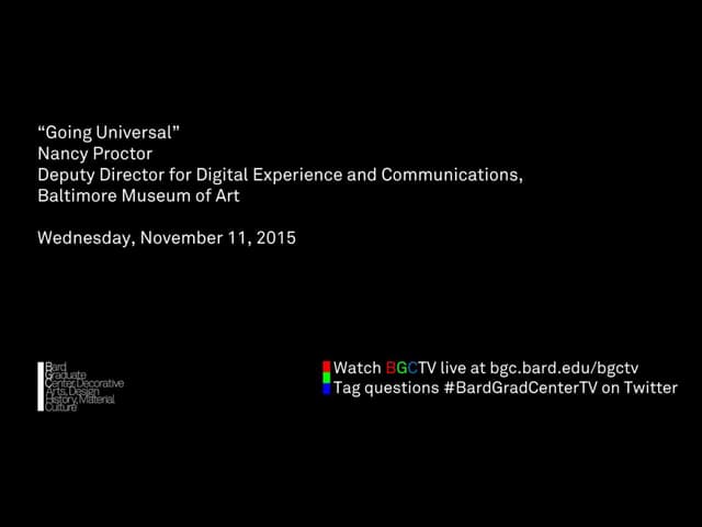 Going universal   n proctor bgcdml 11 nov 2015