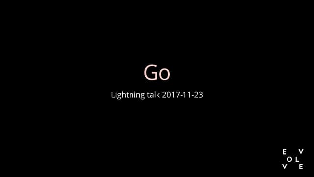 Lightning talk: Go
