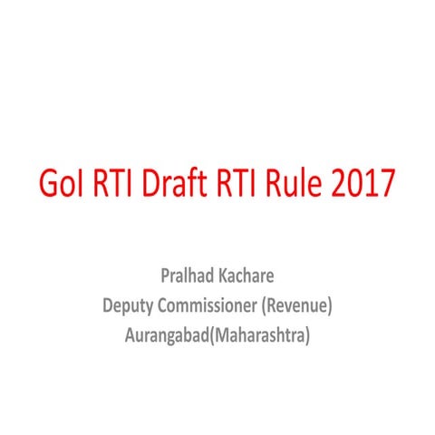  Draft  Right to Information Rules 2017 