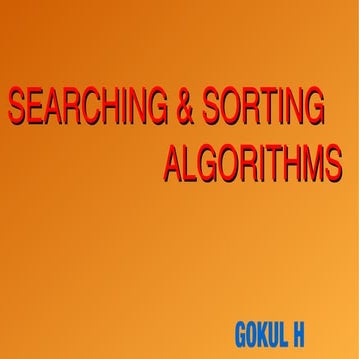 SEARCHING AND SORTING ALGORITHMS | PPT