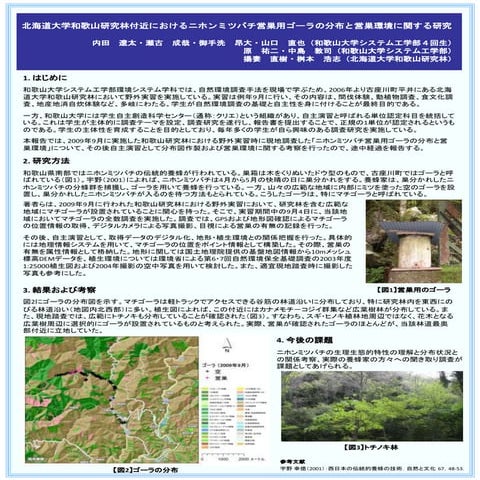 北海道大学和歌山研究林付近におけるニホンミツバチ営巣用ゴーラの分布と営巣環境に関する研究