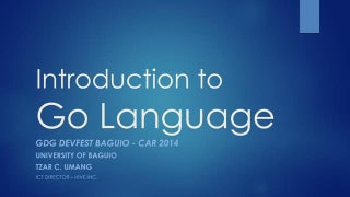 Introduction to Go programming language | PPT